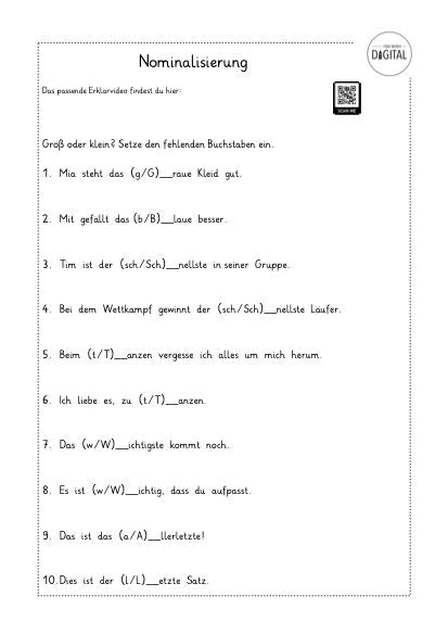 übungen Nominalisierung Von Verben Und Adjektiven Pdf Nominalisierung von Verben und Adjektiven. Arbeitsblatt mit Lösung. De